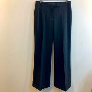 BAIA  Sz 8 97% Wool 3% Lycra Unlined Wide Leg Pockets Cuffed Hem Pants Trousers